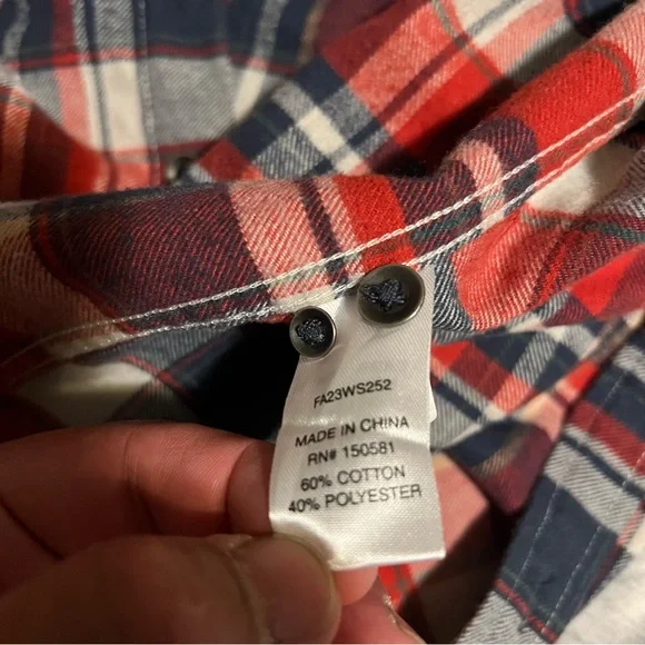 Flag & Anthem Button Down Long Sleeve Plaid Shirt Men’s XL - Picture 4 of 5